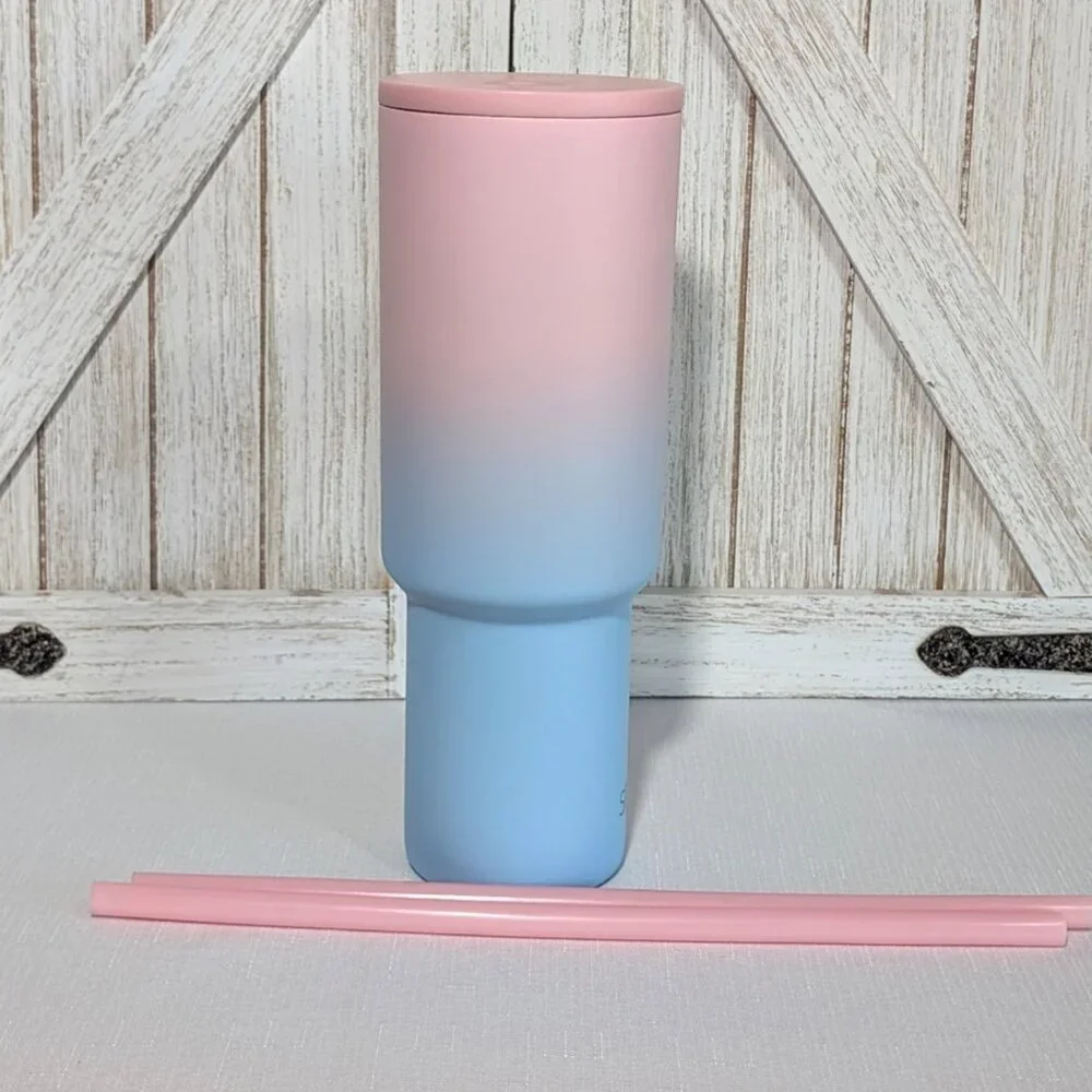 Simple Modern 40 oz Trek Tumbler with Handle and Straw Lid Sweet Taffy NIB - Picture 5 of 6